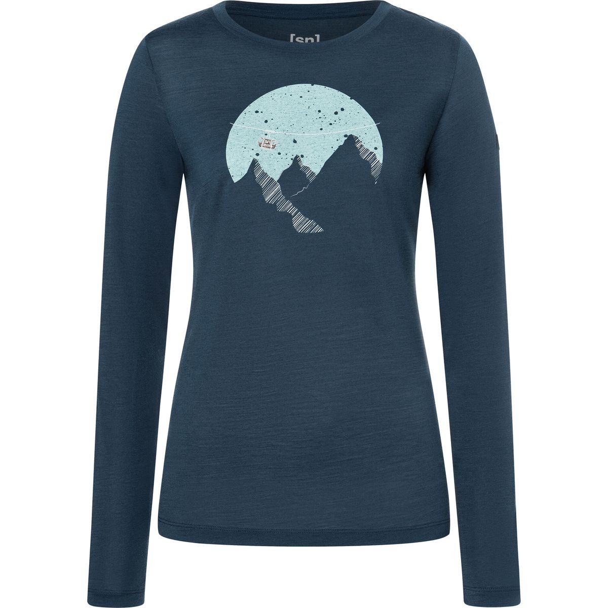 SUPER.NATURAL Longsleeve W Gondola LS Leichtes Longsleeve mit Berg- und Gondelprint, ideal für