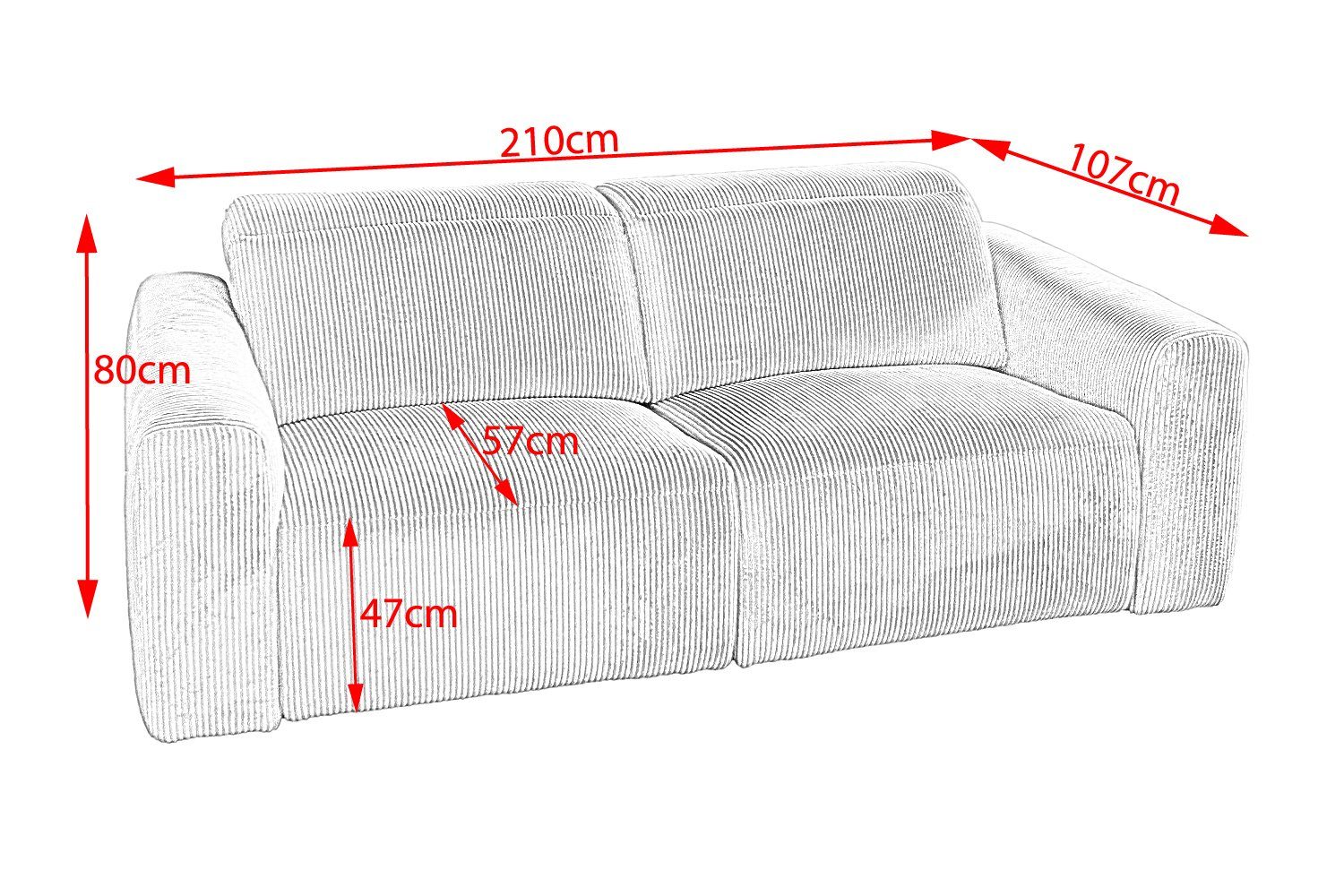 KAWOLA 3-Sitzer Relaxfunktion, Bezüge und Farben Sofa versch. FINN, mit