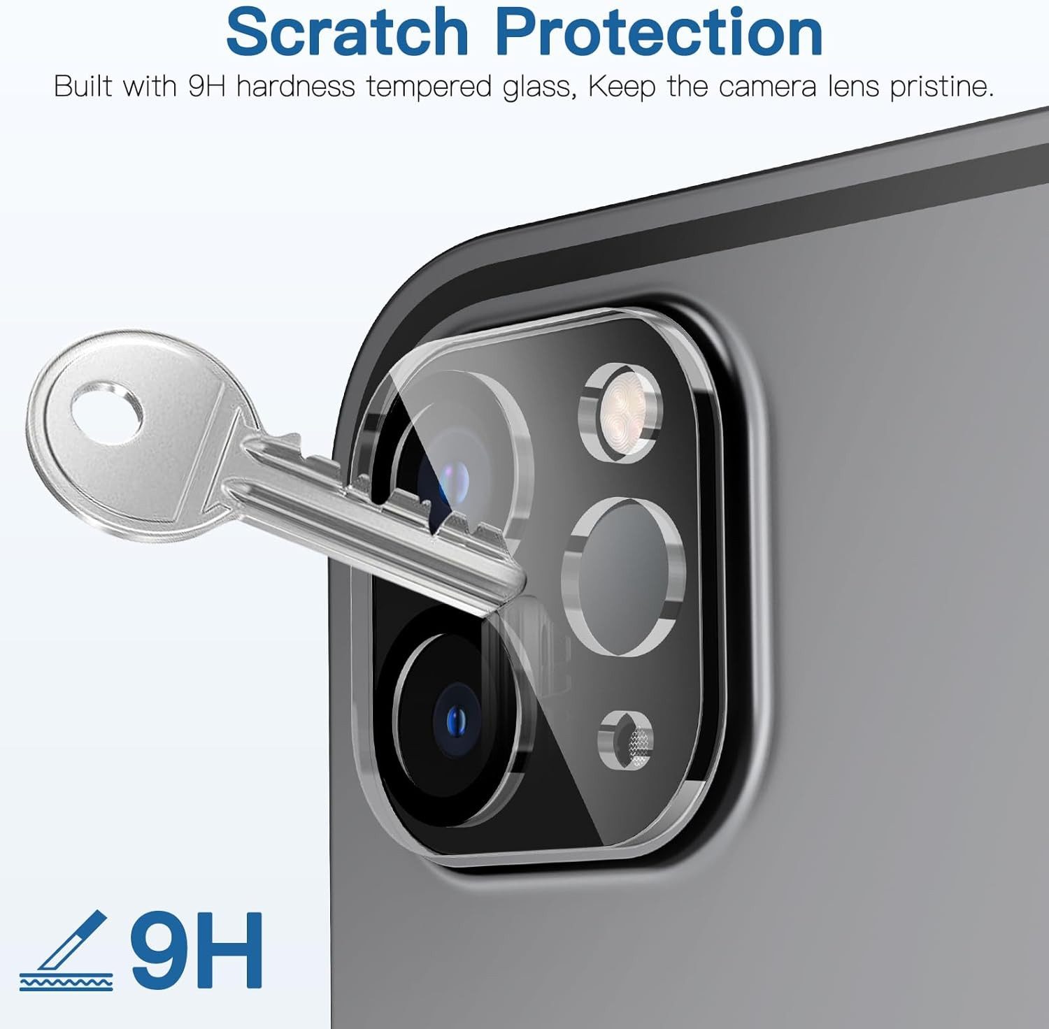 CLM-Tech Kameraschutzglas 2X iPad Pro 11” 13 Zoll Kameraglas kristallklar für iPad Pro 13” M4, iPad Pro 11” M4, Linse Schutzglas 9H Glas - Folie kristallklar 2e – Bild 2 von 5