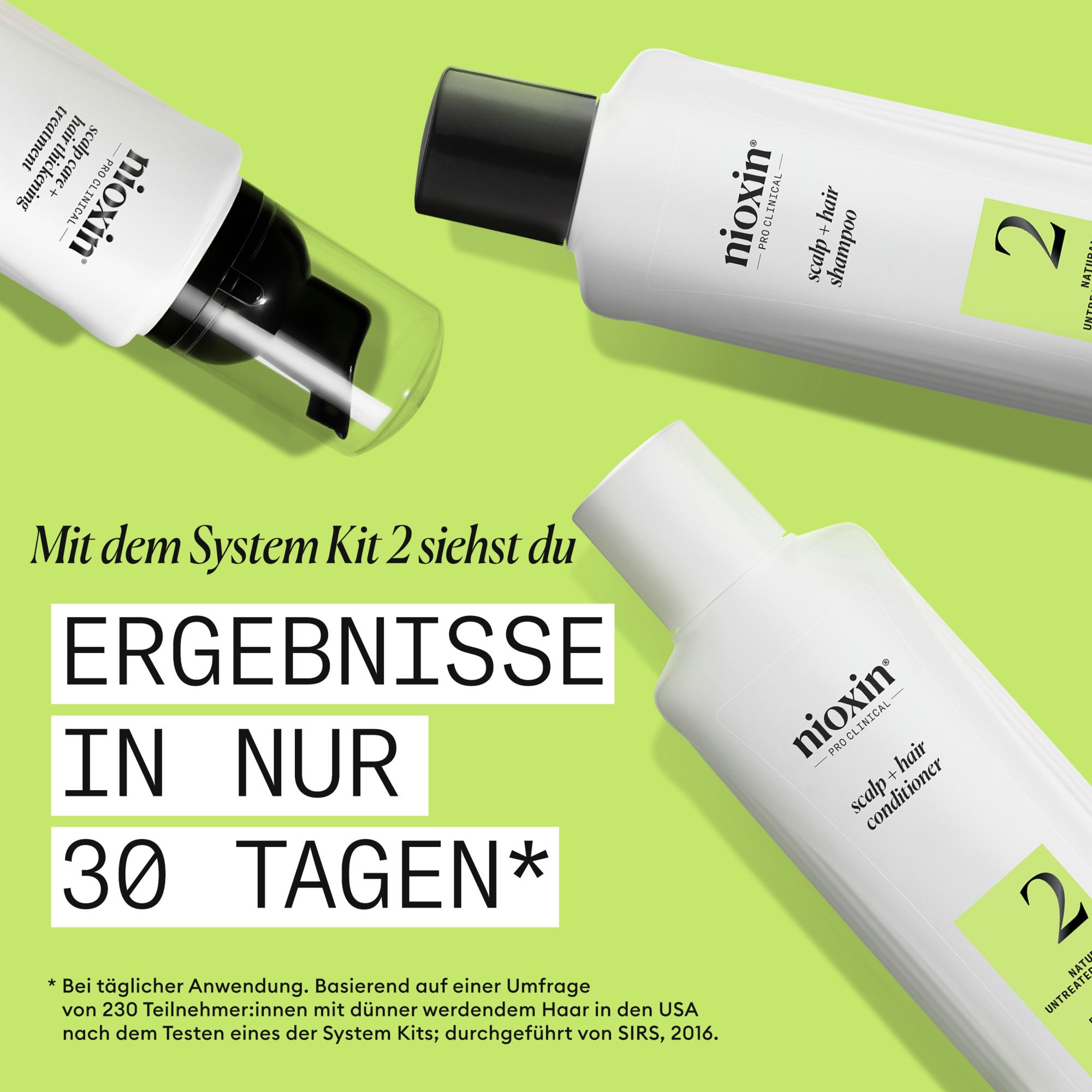 Nioxin Haarpflege-Set NIOXIN SCALP + HAIR THICKENING SYSTEM 2, Set, 3-tlg., nährendes Haarpflege System für sichtbar dünner werdendes Haar