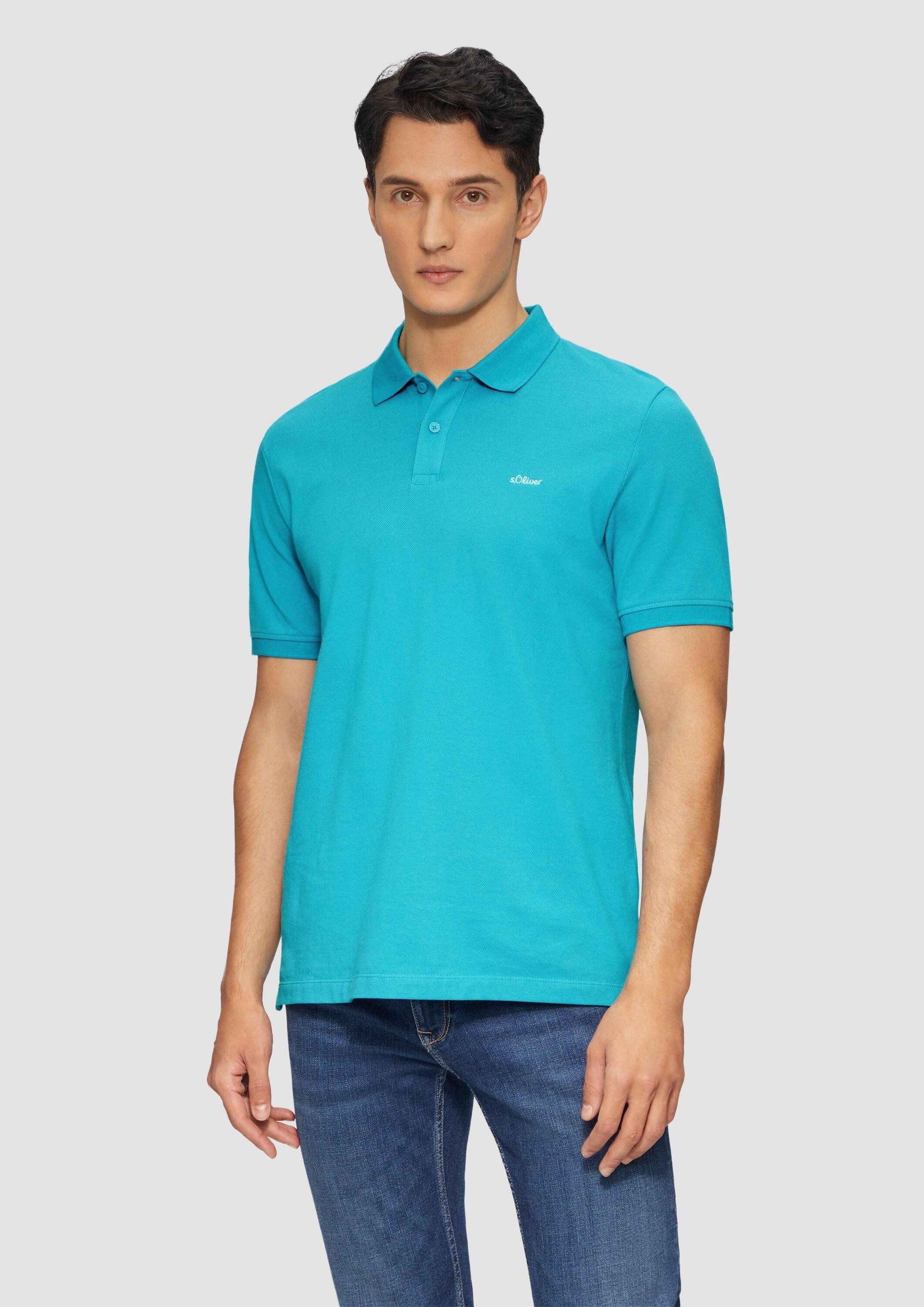 s.Oliver Kurzarmshirt Polo-Shirt Poloshirt aus Baumwollpiqué günstig online kaufen