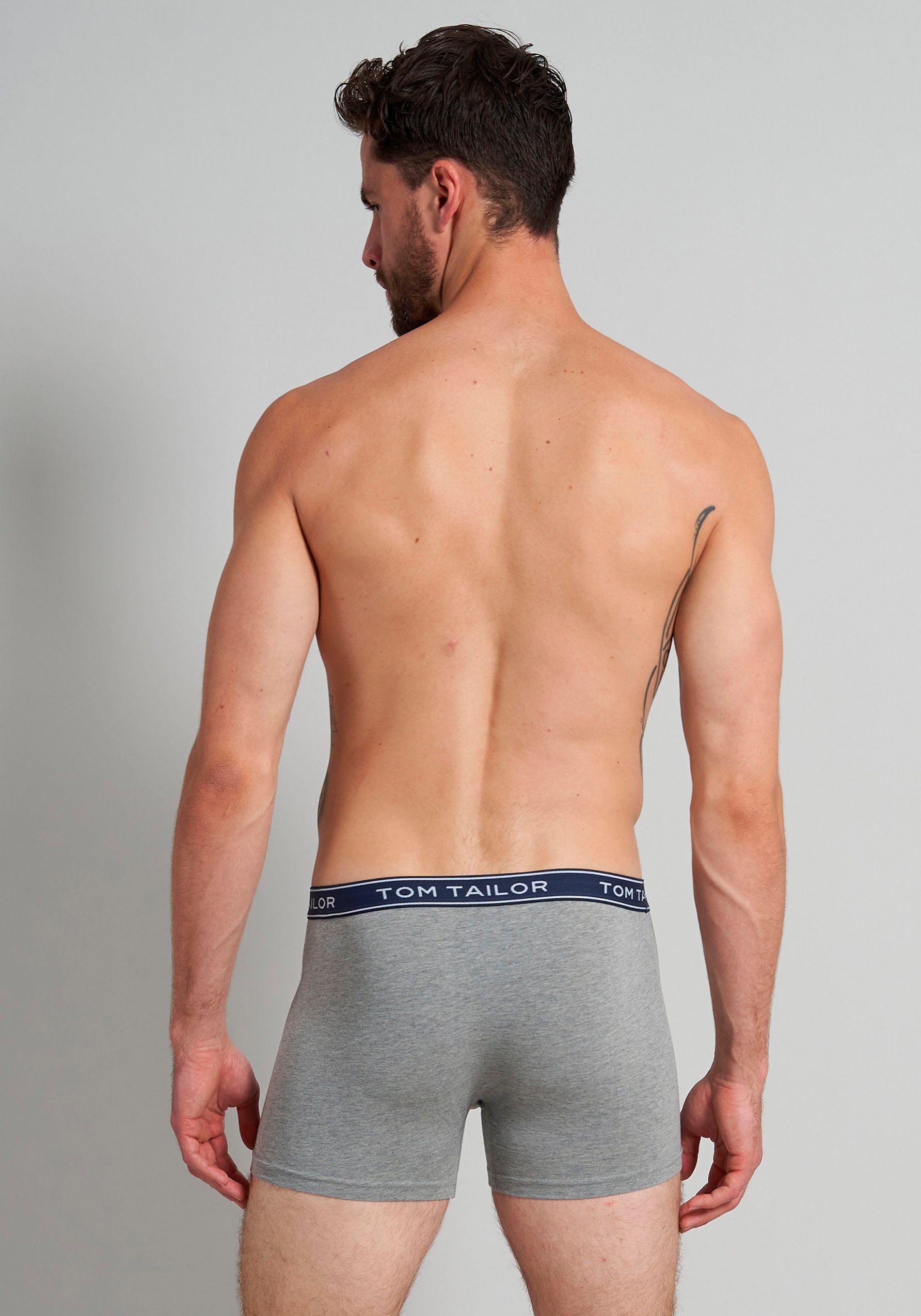 TOM TAILOR Boxershorts Buffer (3er Pack) bequem, basic, eng, atmungsaktiv, Logobund, Baumwollmix