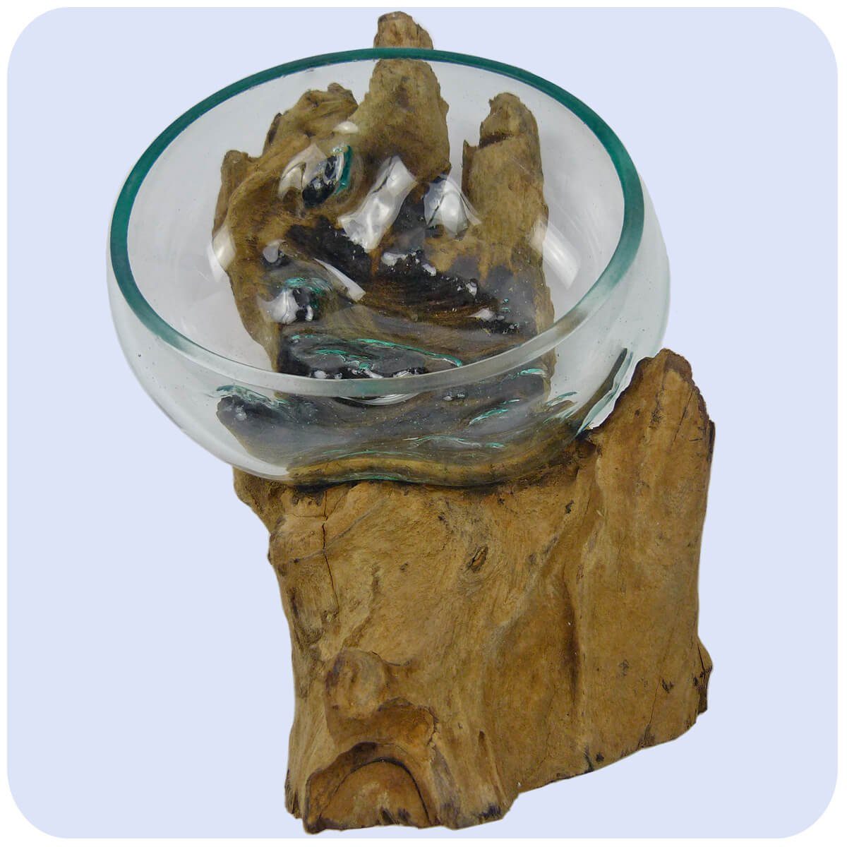 SIMANDRA Dekovase Wurzelholz (Schale), Glas 18 12 ca. 15 GH cm L B 10 24 - ⌀ 13 - cm - 20 28 - Holz cm, cm