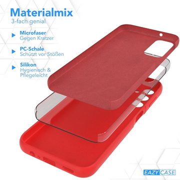 EAZY CASE Handyhülle Premium Silikon Case für Samsung Galaxy A14 5G 6,6 Zoll, Smart Slimcover mit Displayschutz Handy Softcase Silikonhülle Etui Rot