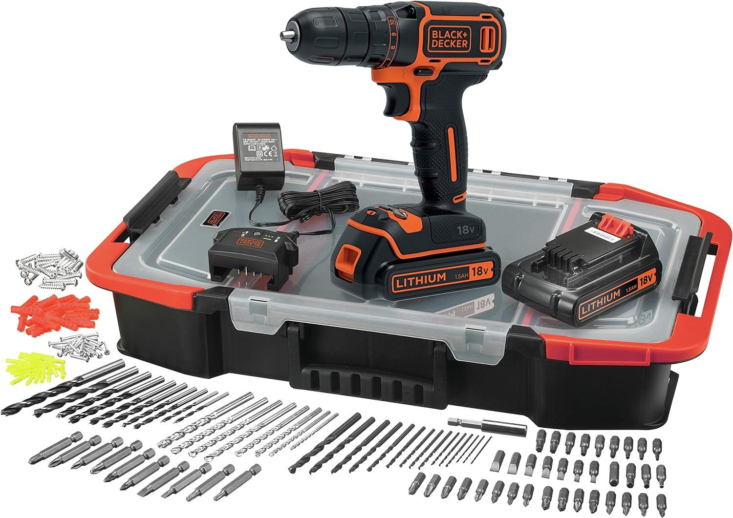 Black + Decker Bohrmaschine Akku-Bohrschrauber BDCDC18BAST-QW