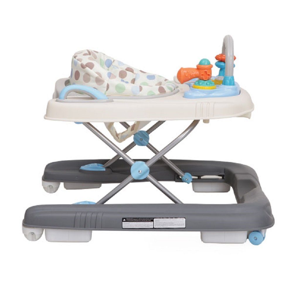 Moni Lauflernhilfe Lauflernwagen Dotty 2 in 1, Rückenlehne, blau Spielcenter, vorne Schwenkräder hohe mit