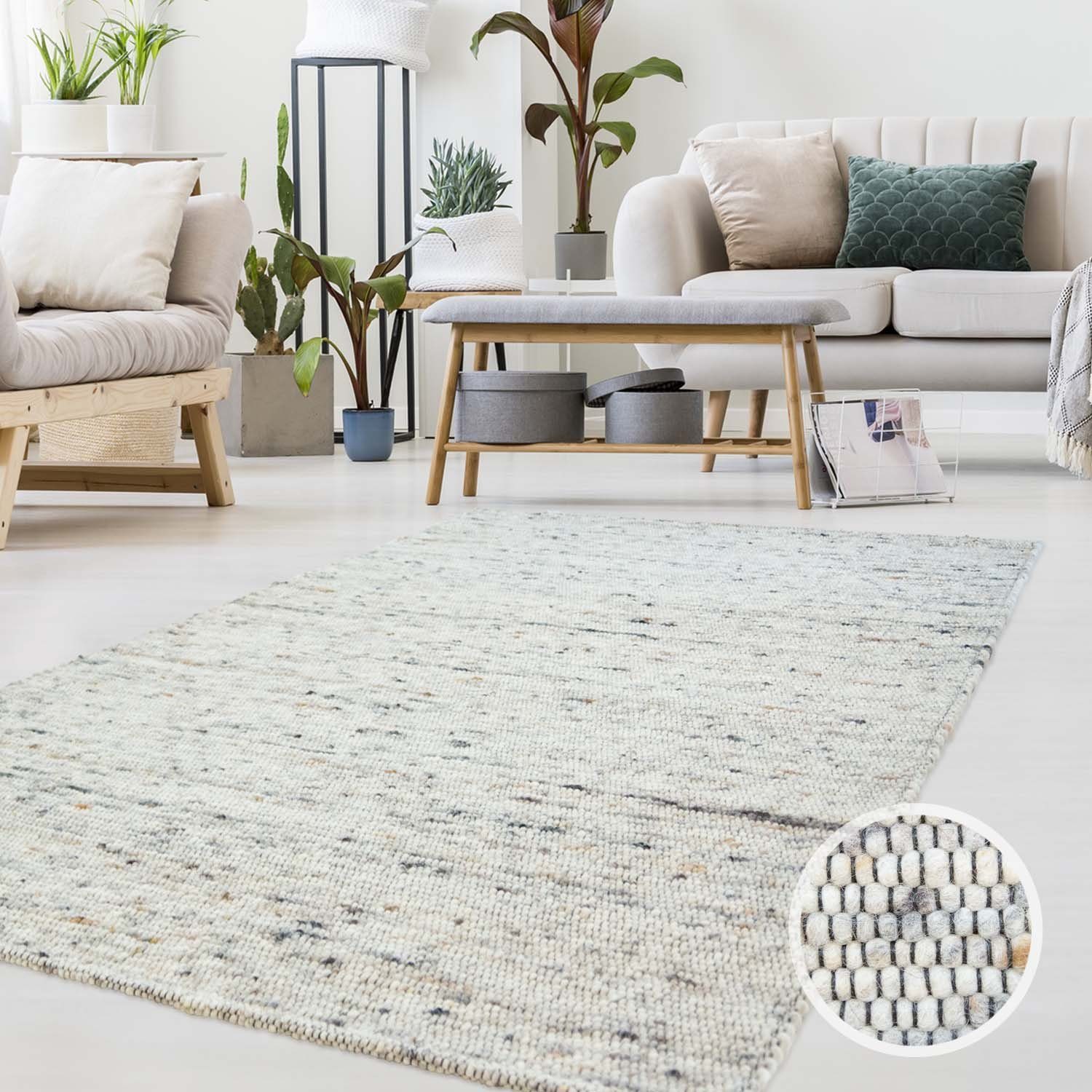 TaraCarpet Wollteppich TaraCarpet Handwebteppich Frankeneck, rechteckig, günstig online kaufen
