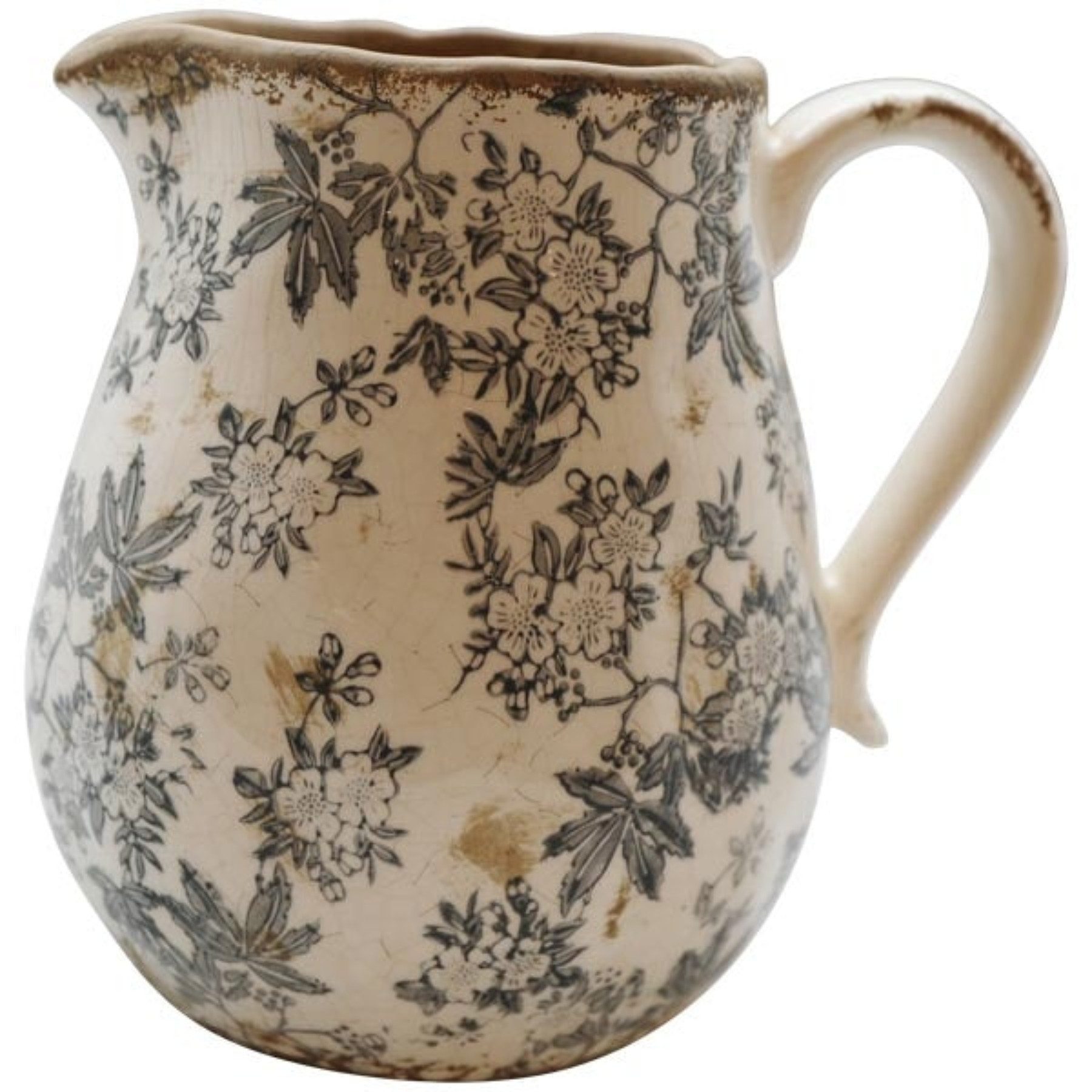 finehomegarden Dekovase Vase mit Griff Krug H15cm+20cm Tischvase Keramik Bl günstig online kaufen