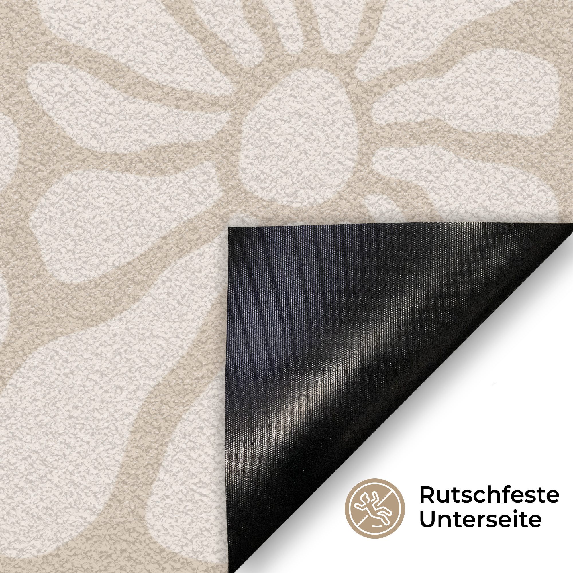 MuchoWow Fußmatte Floral - Druck - Beige - Braun - Minimalistisch, Rechteckig, innen Schmutzfangmatte, Tür, Schmutzfänger Flur, Teppich 60x40 cm