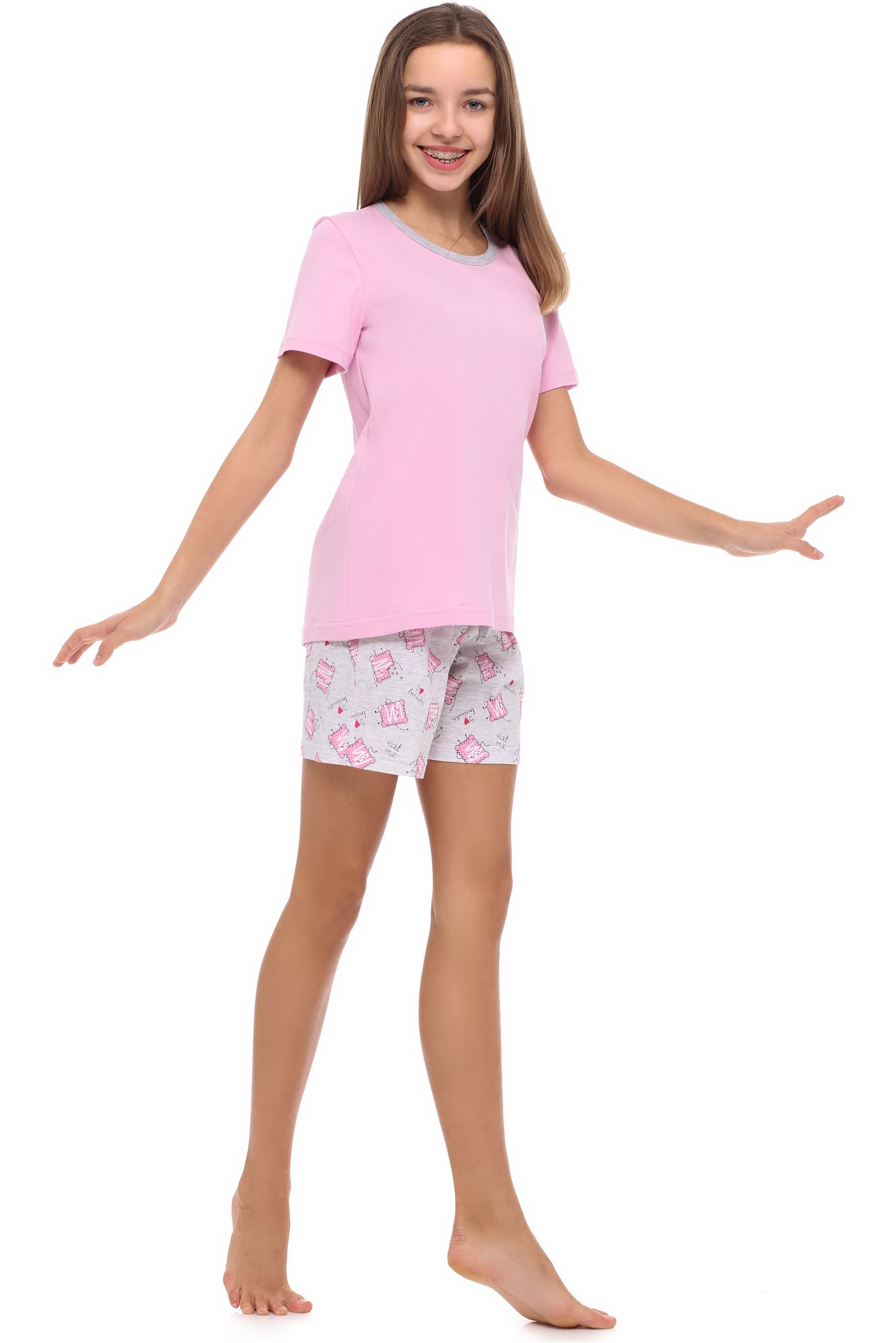 Jugend Schlafanzug Schlafanzug Style MS10-239 Merry Mädchen Rosa/Kekse