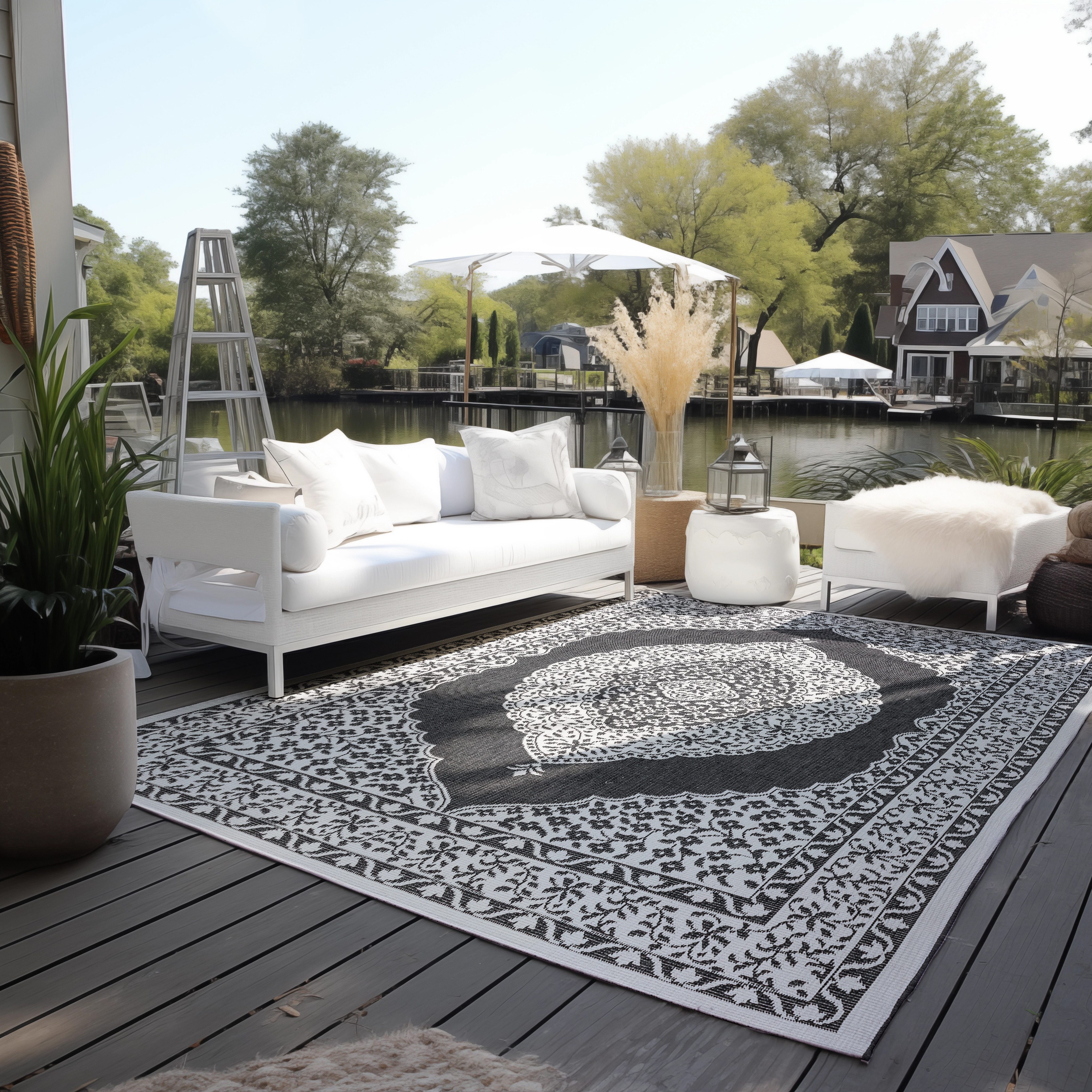 ELLE DECORATION Teppich Meekly Wendeteppich, rechteckig, Höhe: 5 mm, Flachgewebe, In-& Outdoor, Modern, beidseitig, Balkon, Wohnzimmer