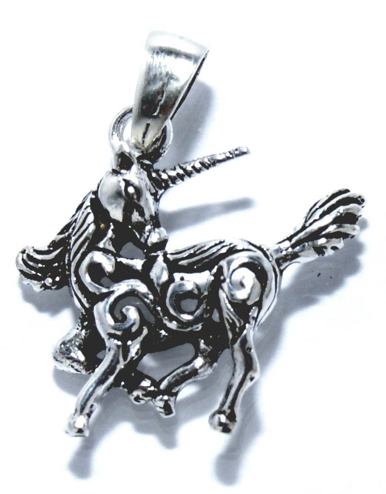 Kiss of Leather Kettenanhänger Silber 925 Einhorn zierlicher (Sterlingsilber) Unicorn