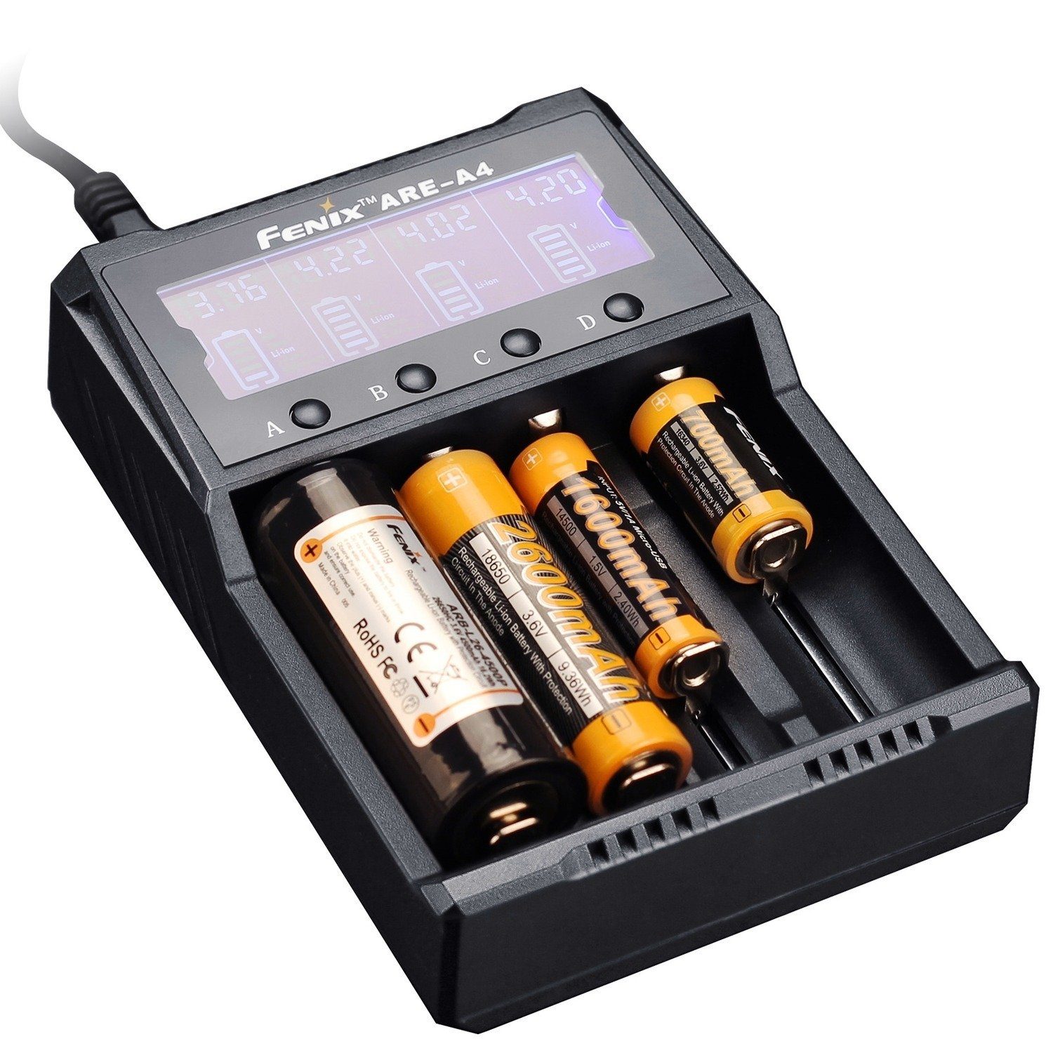 Akku-Ladestation Batterien Fenix ARE-A4 Ladegerät für