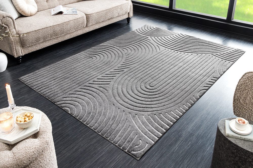 riess-ambiente Designteppich ART DECO 230x160cm grau · Kurzflor-Teppich mit günstig online kaufen