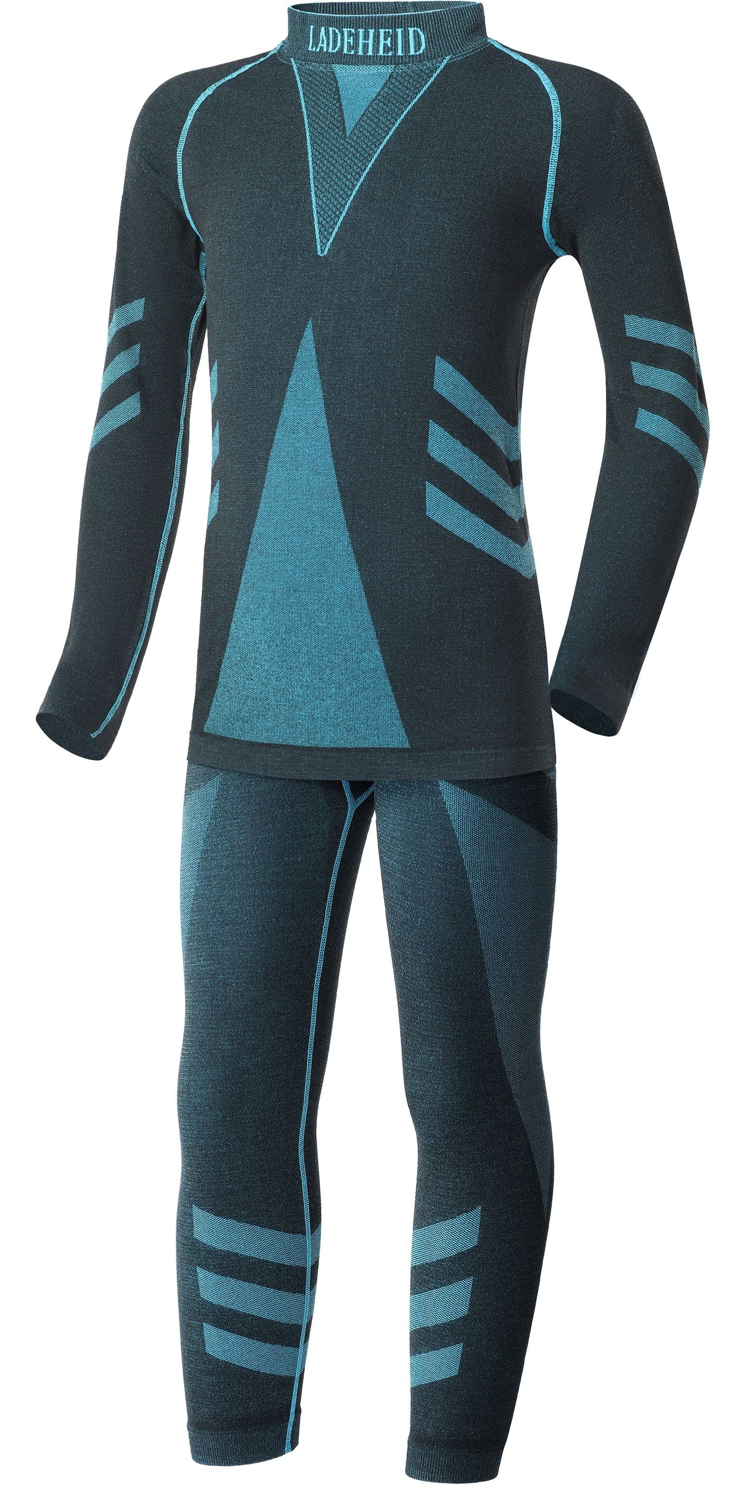 Ladeheid Funktionsunterhemd Kinder Funktionsunterwäsche Set Shirt Unterhose Thermoaktiv LAGI009 (Set, mit Funktionsunterhose)
