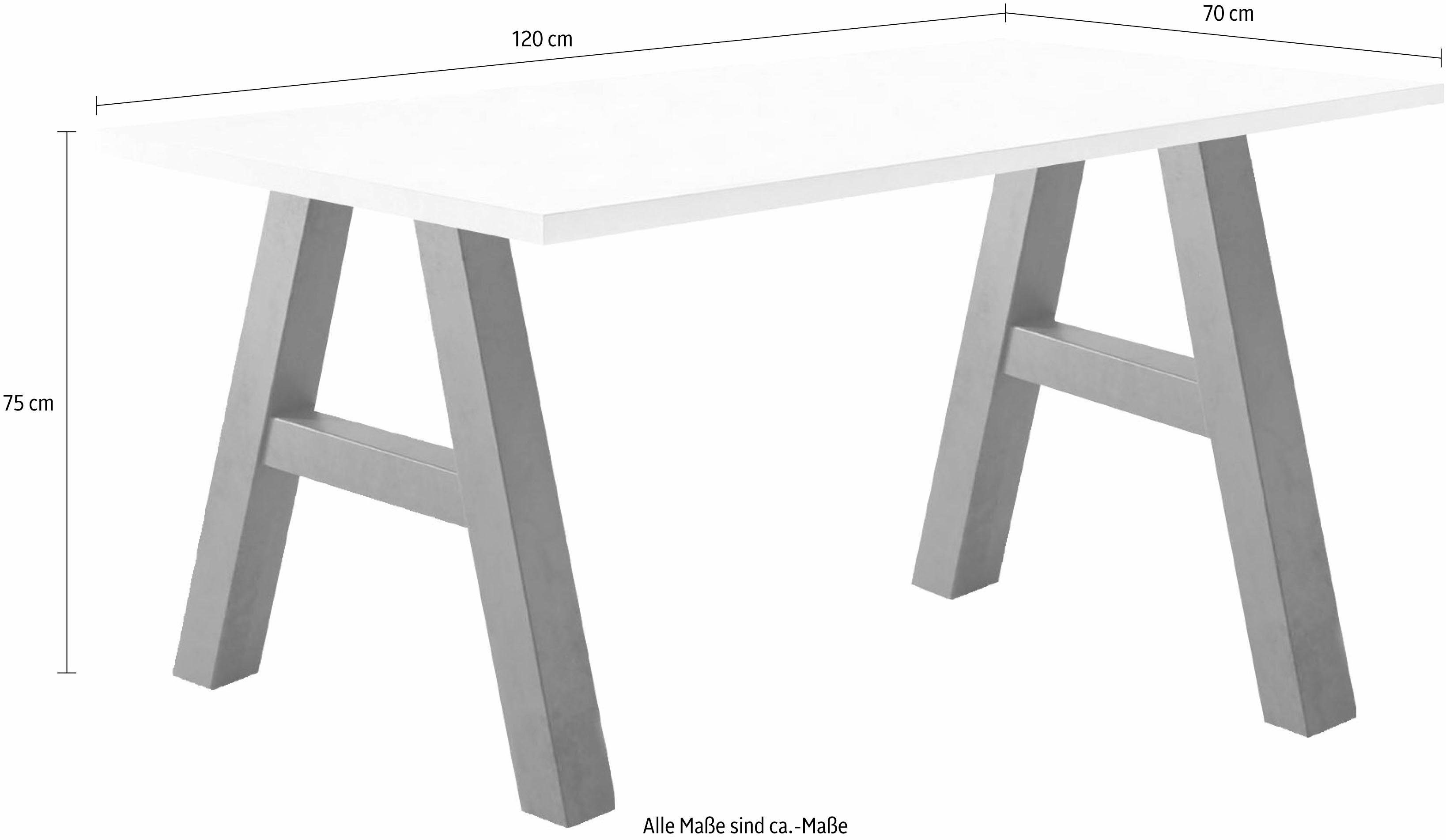 Schreibtisch weiß | matt Mäusbacher Mio graphit