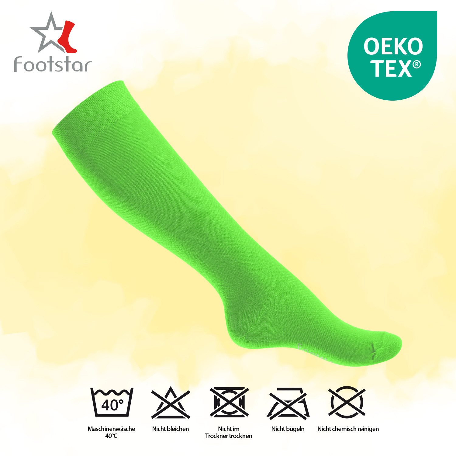 Footstar Langsocken EVERYDAY! 5 Paar Kinder Kniestrümpfe Lange Socken für Mädchen & Jungen – Bild 3 von 4
