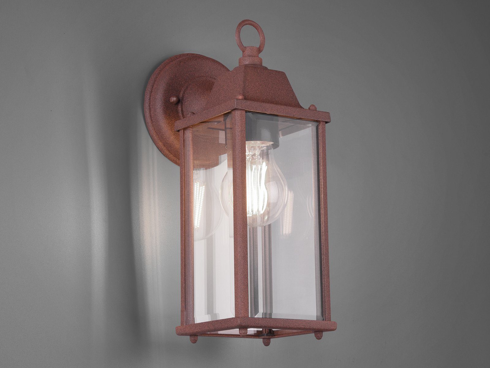 TRIO Leuchten LED Außen-Wandleuchte, LED wechselbar, Warmweiß, Hauswand Fassadenbeleuchtung Terrassenleuchten Rostoptik, Höhe 29cm