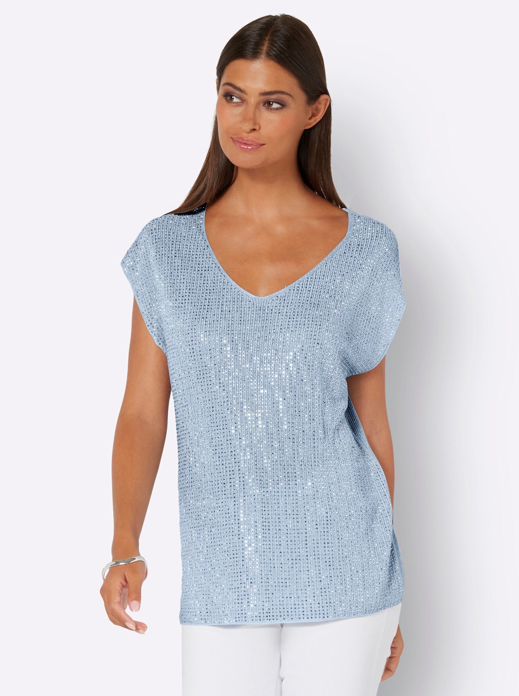 creation L Strickpullover V-Ausschnitt-Pullover . günstig online kaufen