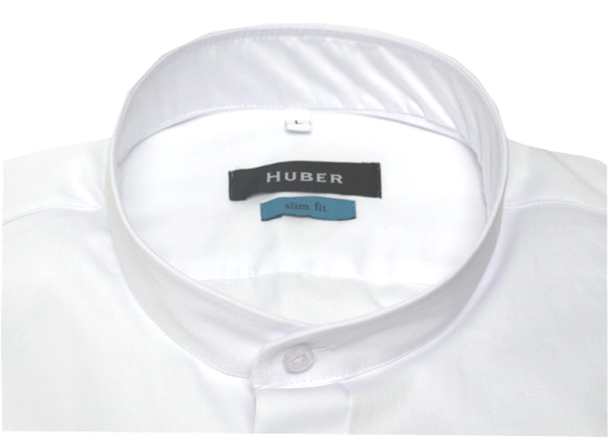 Huber Hemden Langarmhemd HU-0328 Slim Fit tailliert-engere körpernahe Form Stehkragen, Verdeckte Leiste