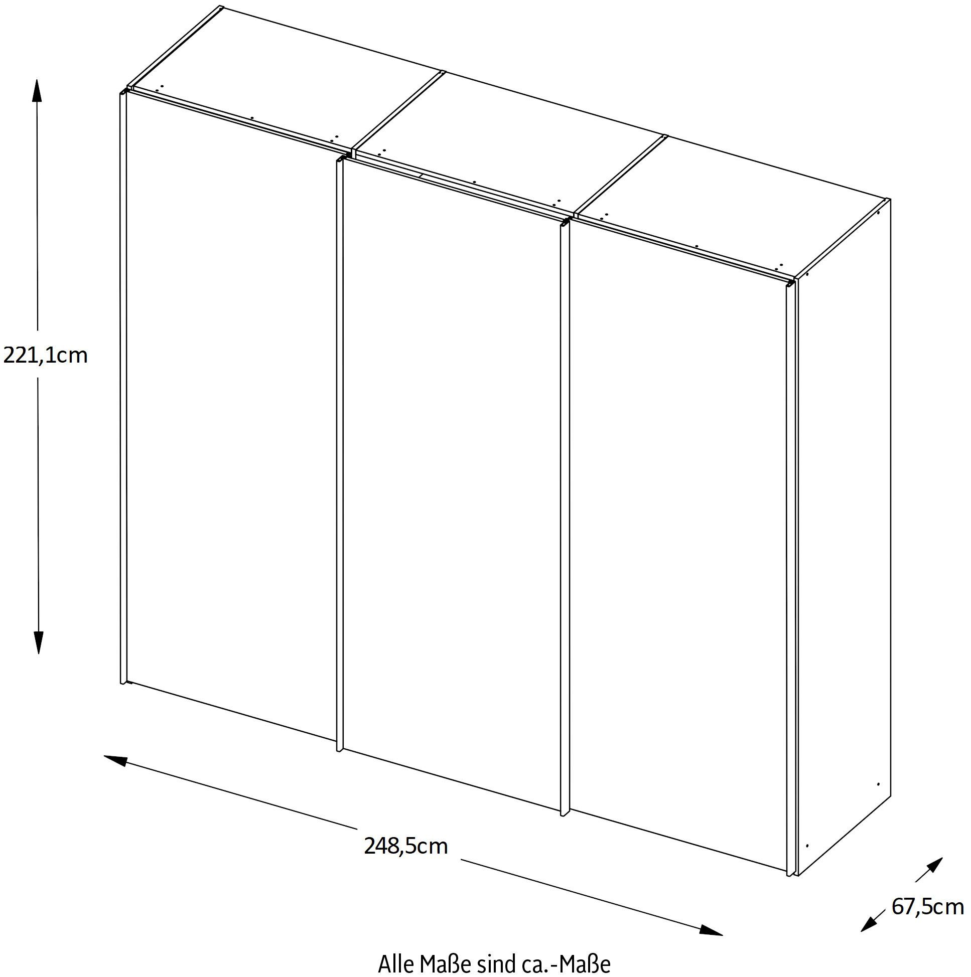 Glas-Spiegel-Front Schwebetürenschrank kombinierter Plus vier und Sand Mit Dekor Ausstattungsvarianten Sinfonie Sandglas | STAUD