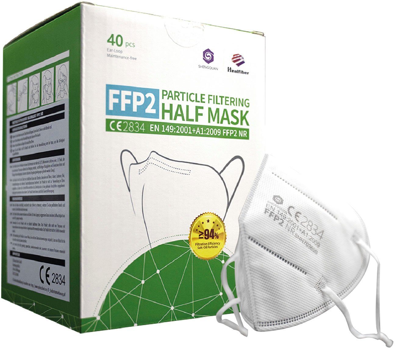 Filtrierende Halbmasken FFP2, Packung, 40-St. | OTTO