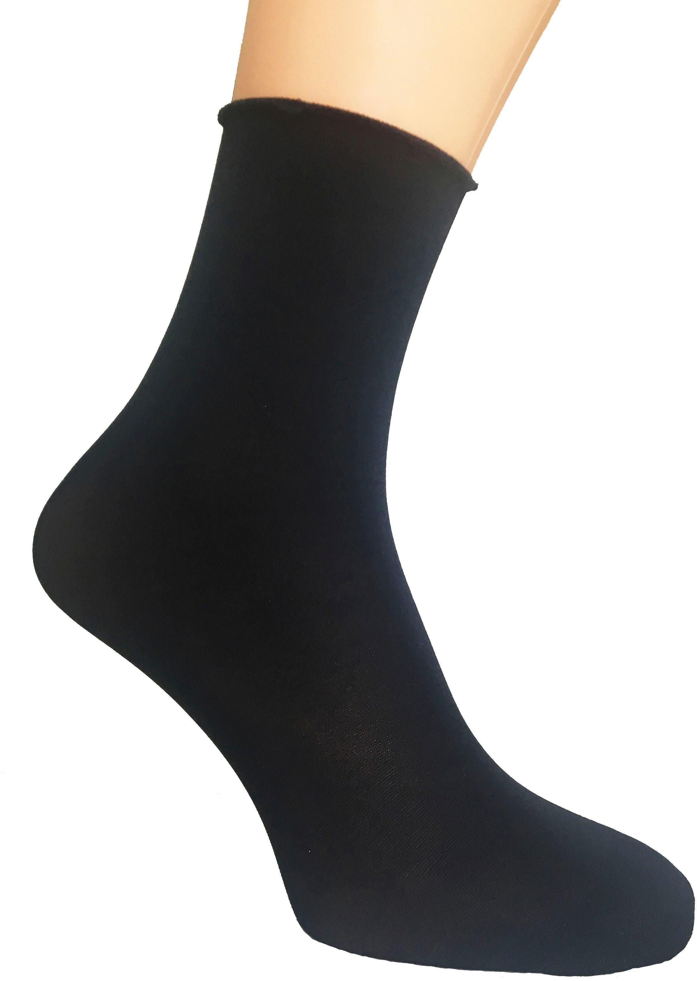 ohne Lollopop Diabetikersocken Druckrand, schwarz Einheitsgröße Janastyle (3-Paar)