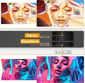 Puxinat Mini Beamer, VerbesserterVideo, Unterstützt Portabler Projektor (7500 lm, 5000:1, 1920 x 1080 px, Multimedia Outdoor Heimkino Filmprojektor Kompatibel mit HDMI USB)