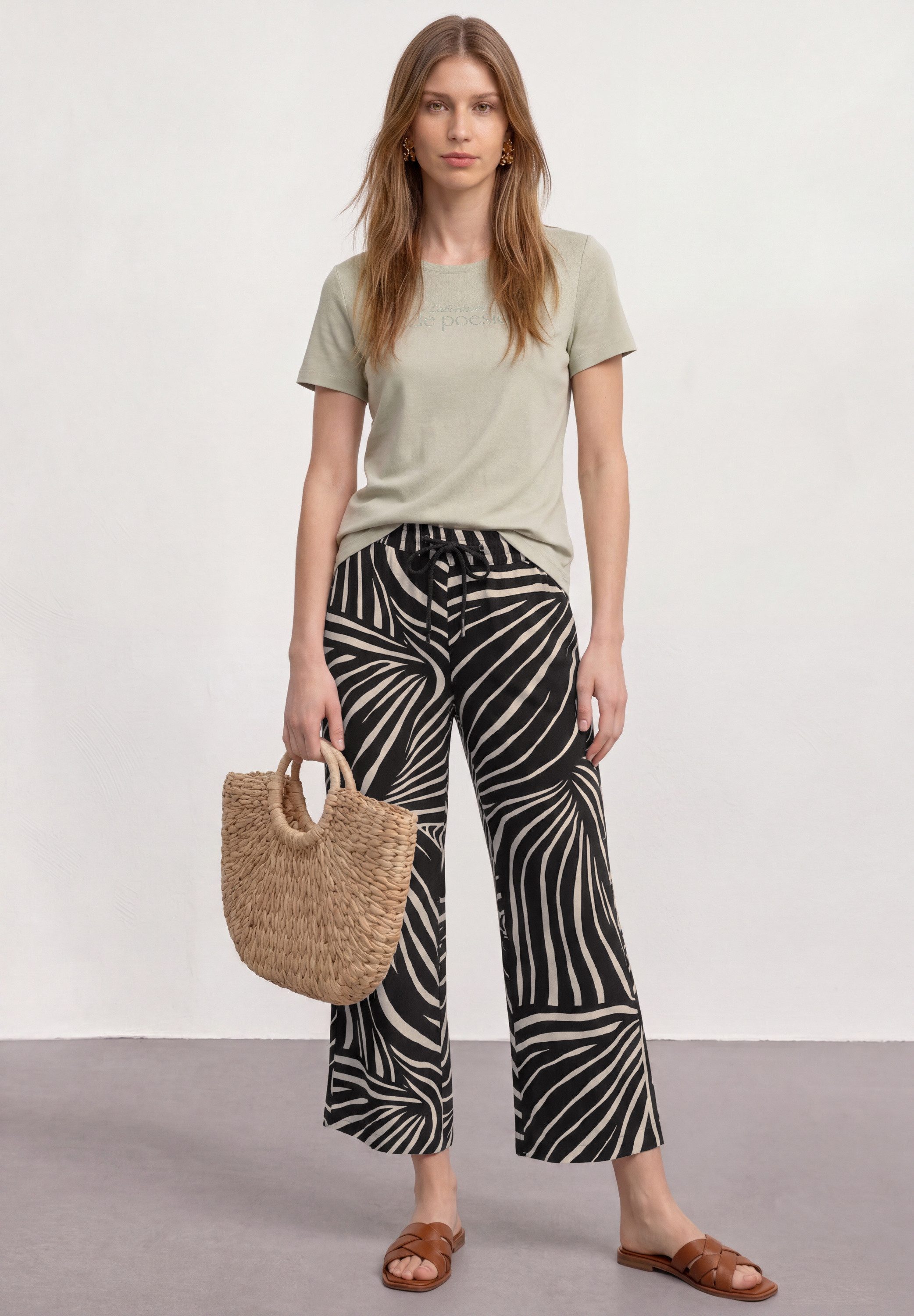 STREET ONE Stoffhose mit allover Print