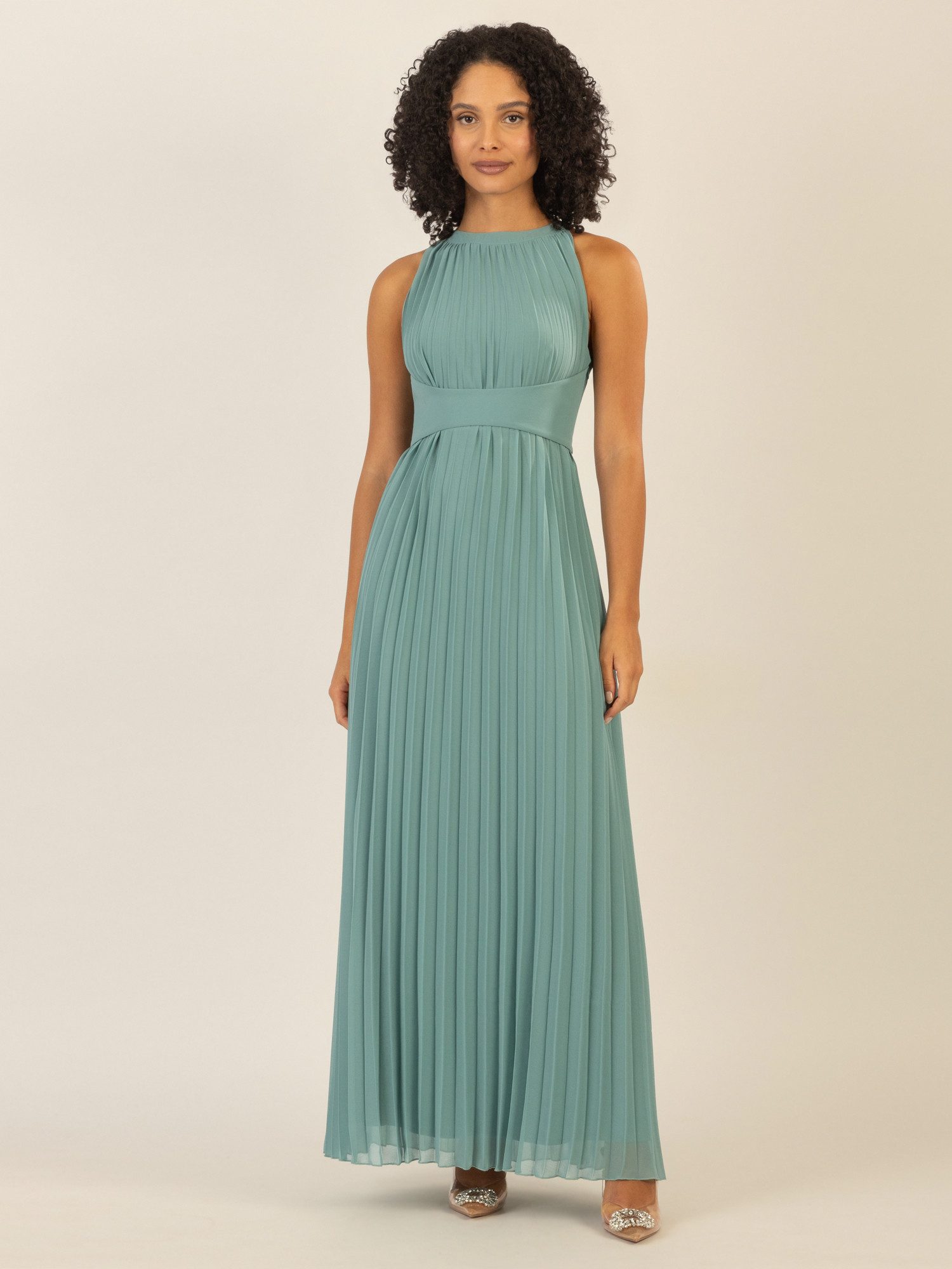 Apart Chiffonkleid aus leicht körnigem, plissiertem günstig online kaufen