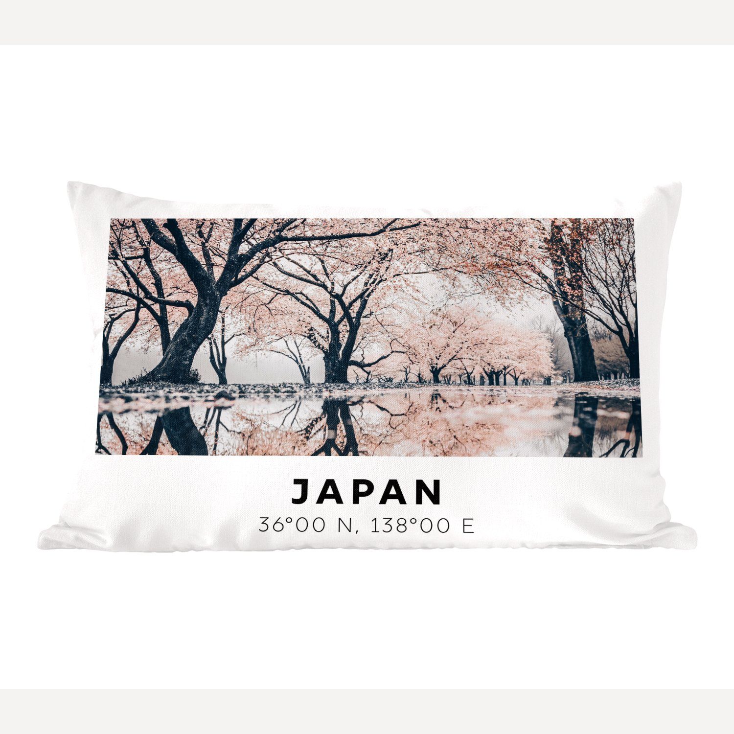 MuchoWow Dekokissen Sakura - Japan - Frühling, Wohzimmer Dekoration, Zierkissen, Dekokissen mit Füllung, Schlafzimmer