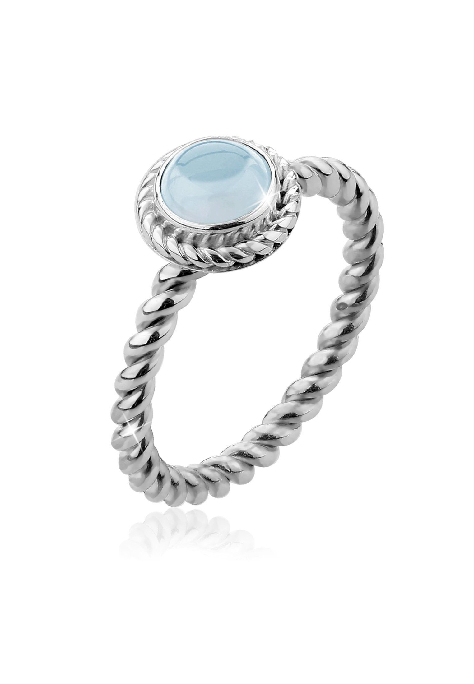 Nenalina Fingerring Aquamarin Geburtsstein März Trend Edel 925 Silber