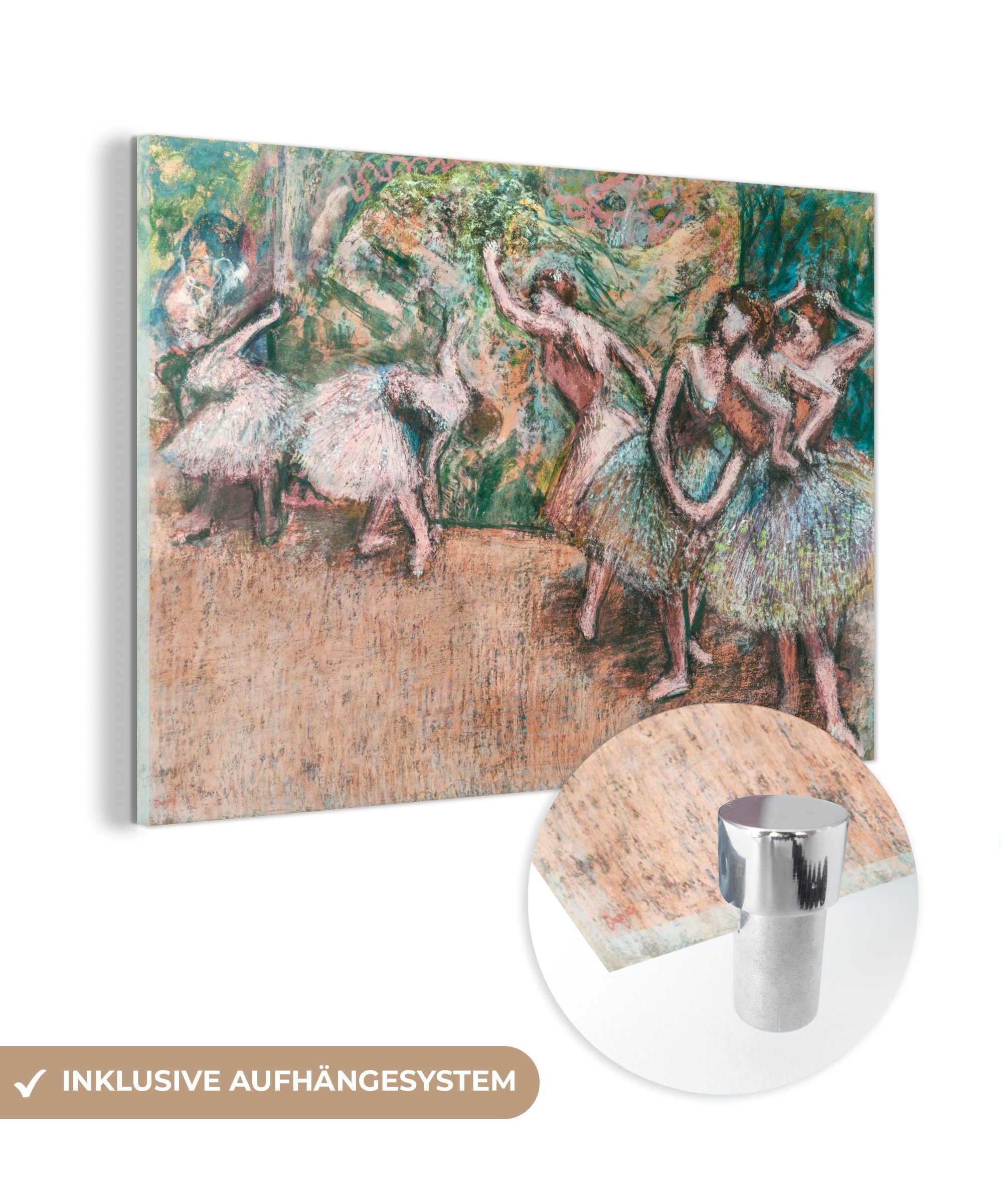 MuchoWow Acrylglasbild Ballettszene - Gemälde Acrylglasbilder Wohnzimmer St), Schlafzimmer (1 Edgar Degas, von &