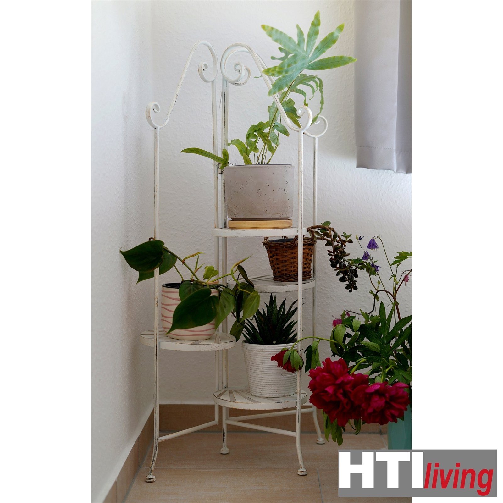 HTI-Living Blumenständer Pflanzenständer Blumentreppe (1 Celia Ebenen St) 4