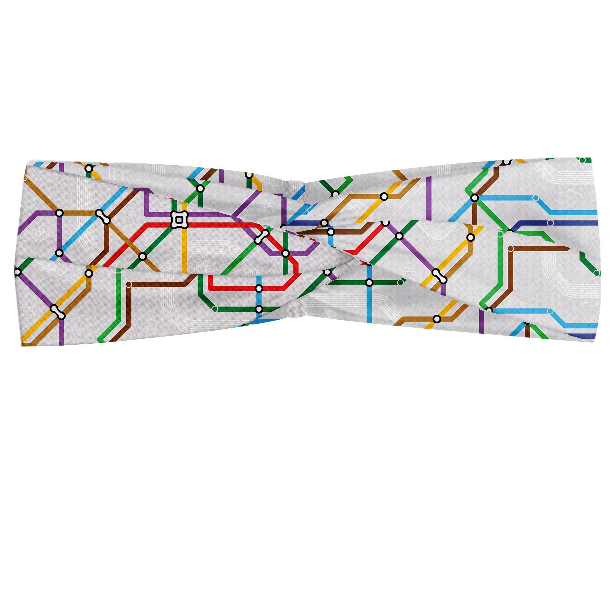 Abakuhaus Stirnband Elastisch und Angenehme alltags accessories Karte Vibrant Striped Metro Strecke