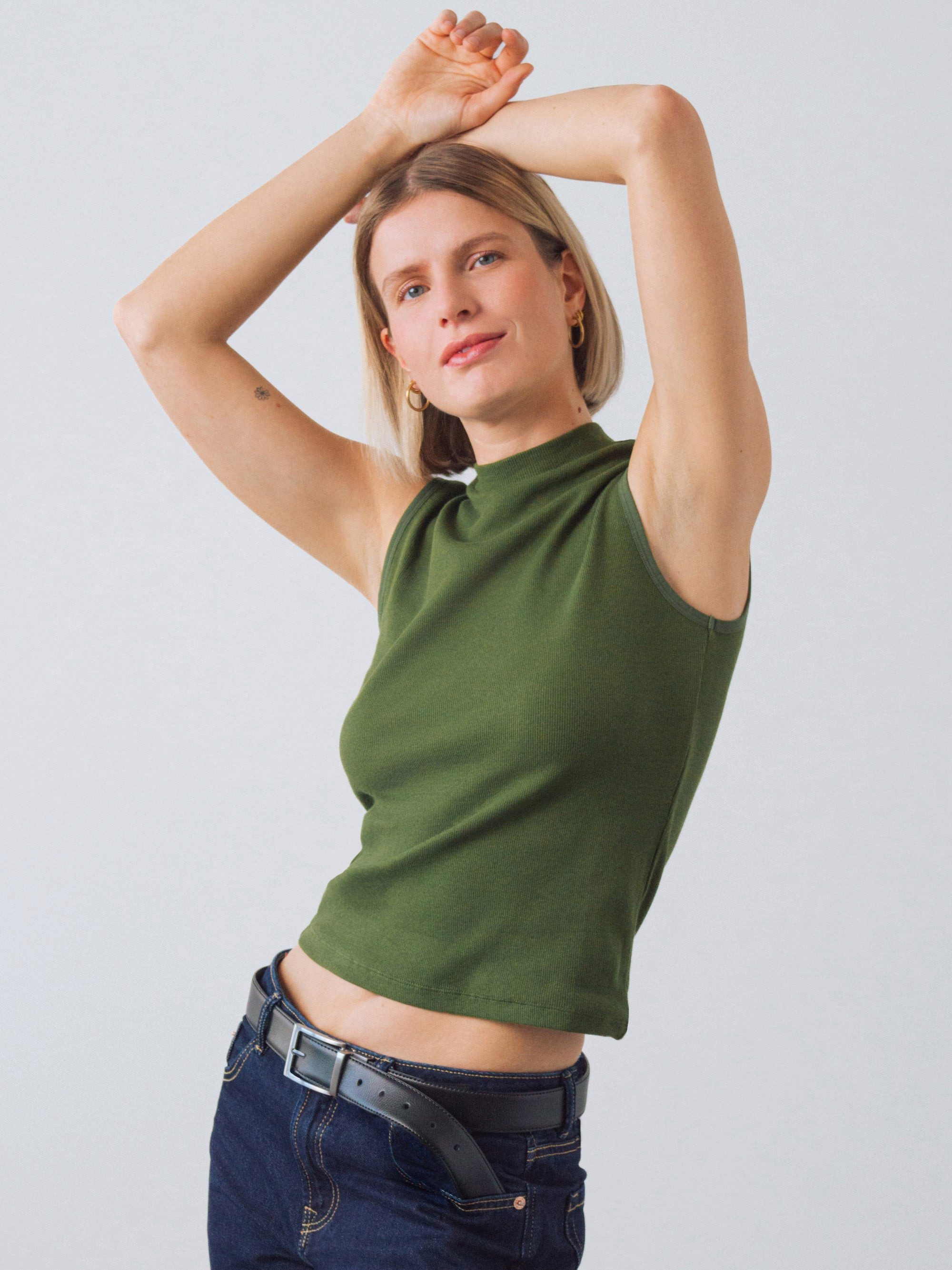 HONEST BASICS Tanktop Mock-Top aus Bio- und recycelter Baumwolle