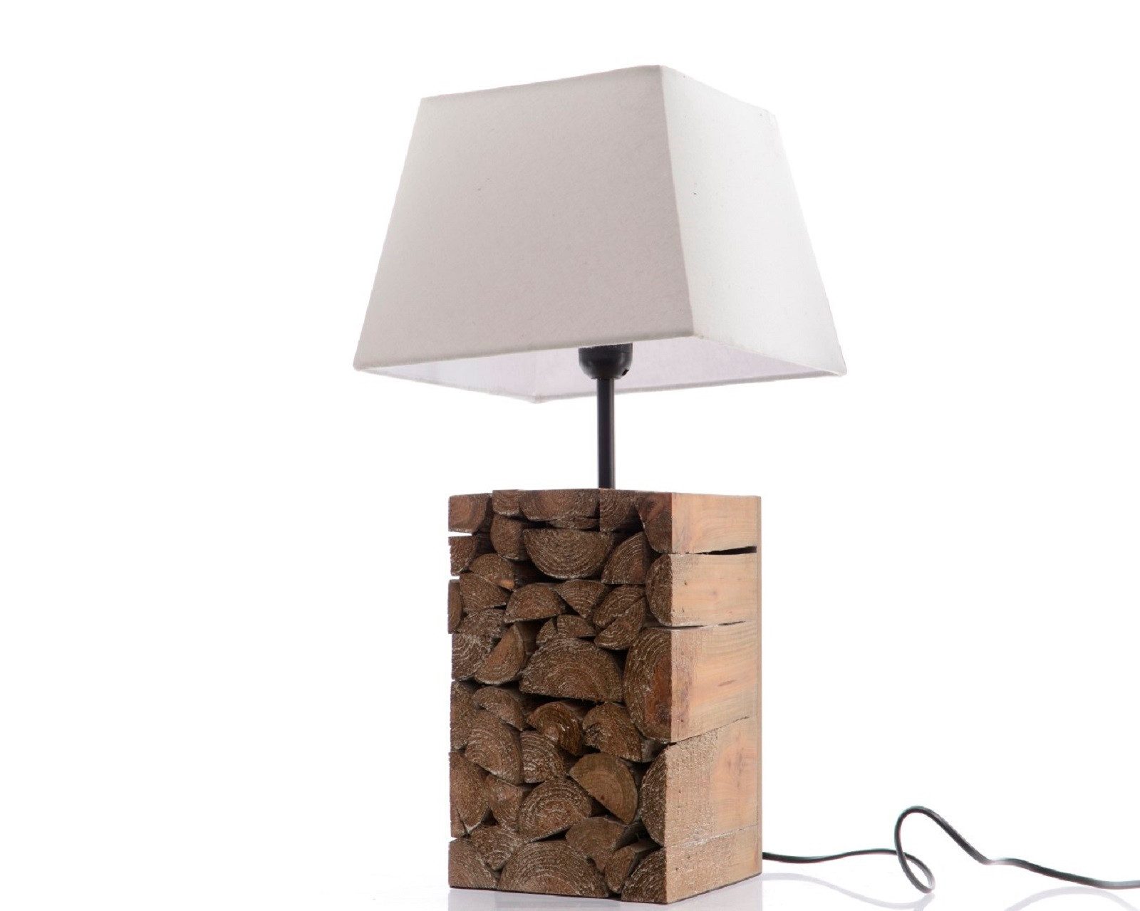 Lumineo Tischleuchte Tischlampe Holzscheite 25x25x51 cm