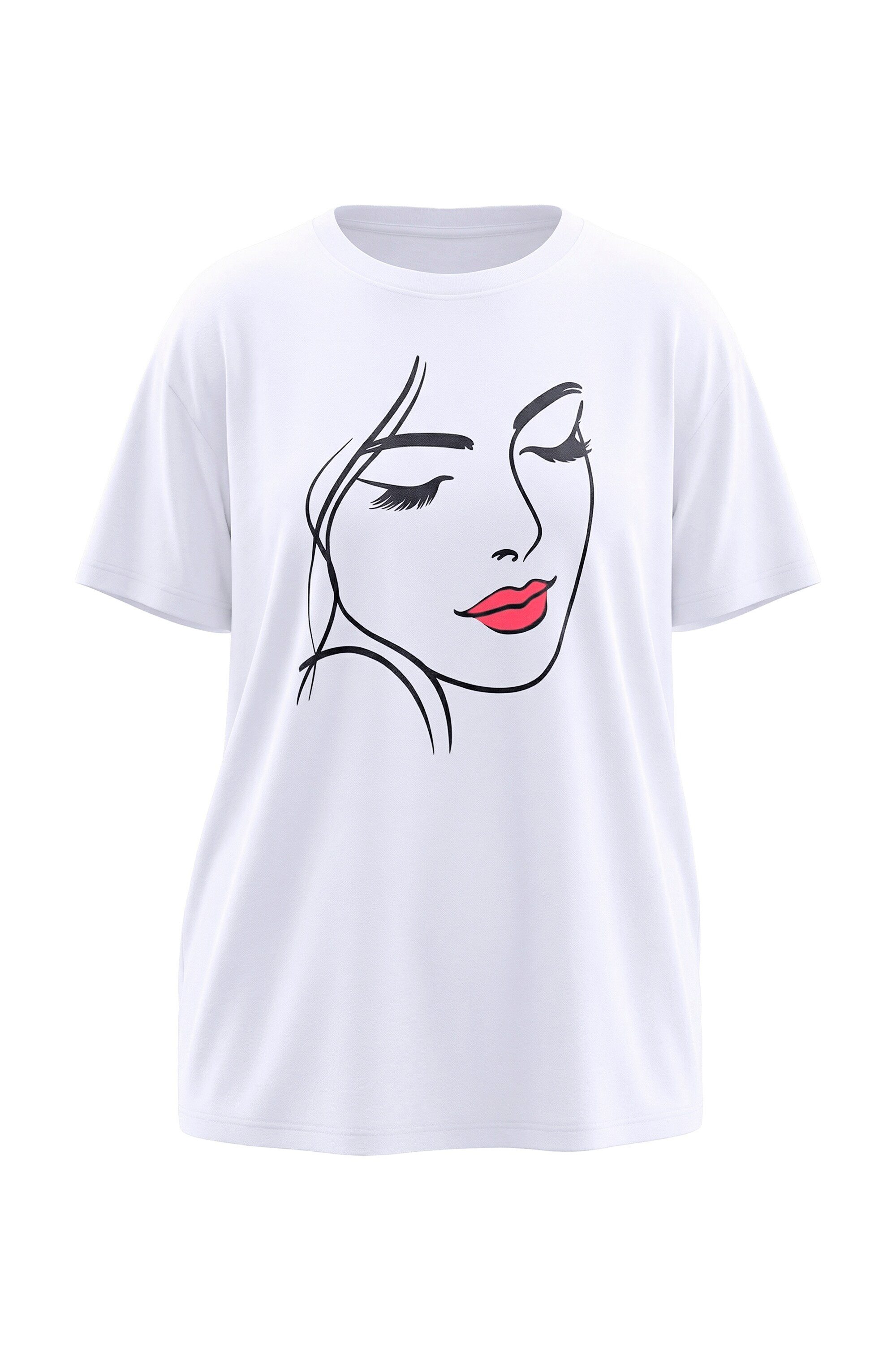MIAMODA T-Shirt T-Shirt Boxy Fit Frauen-Motiv Halbarm günstig online kaufen