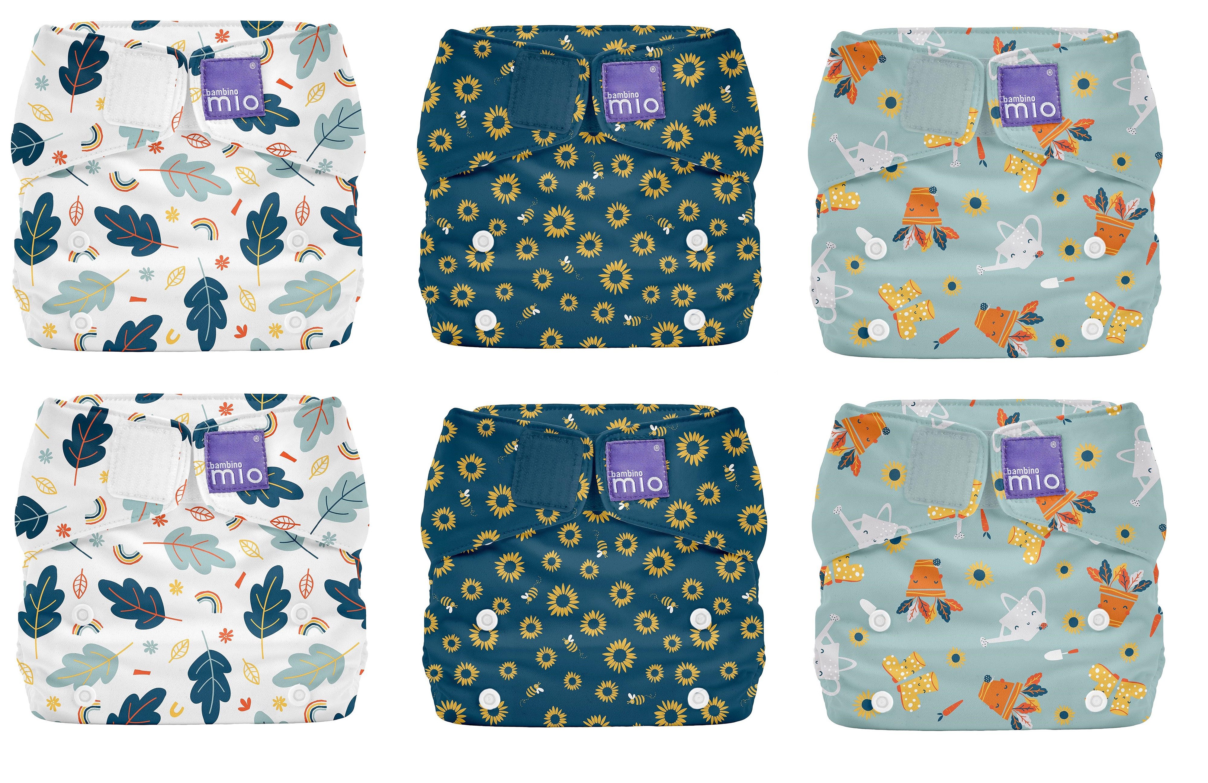 Bambino Mio Тканевые подгузники 6er Pack Bambino Mio, Miosolo Stoffwindel Überhose One Size (6-St), Hautsympatisch