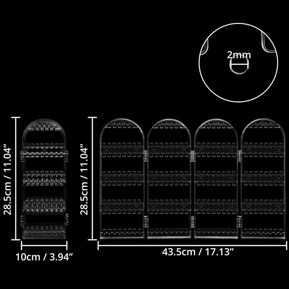 Kurtzy Schmuckständer Acryl Ohrring Aufbewahrungsbox für 120 Paar  Schmuckstücke, Acryl Schmuck Organizer für 120 Paar Ohrringe