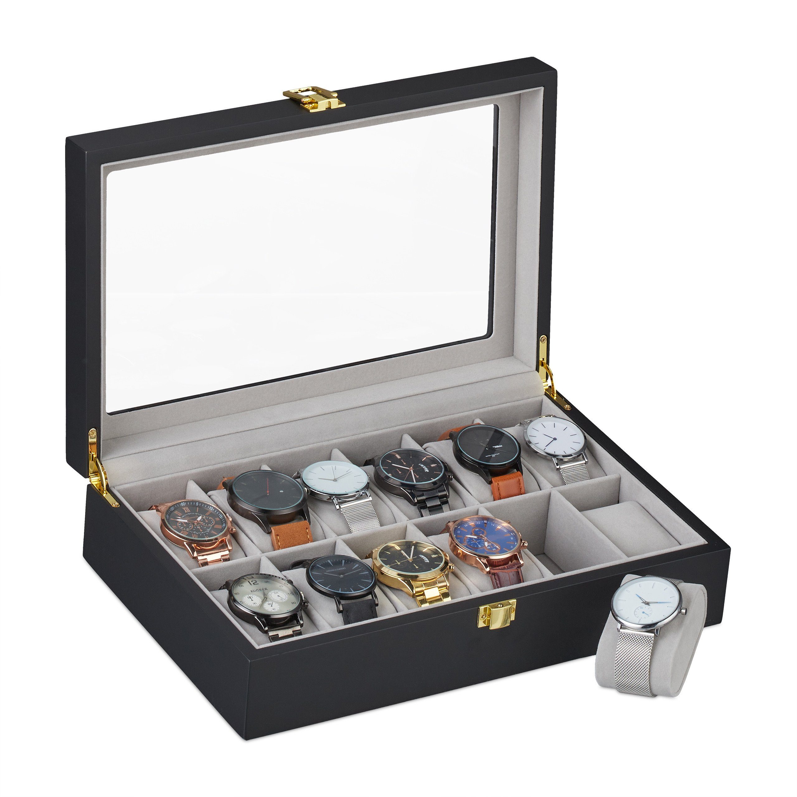 Uhrenbox mit 12 Fäch
