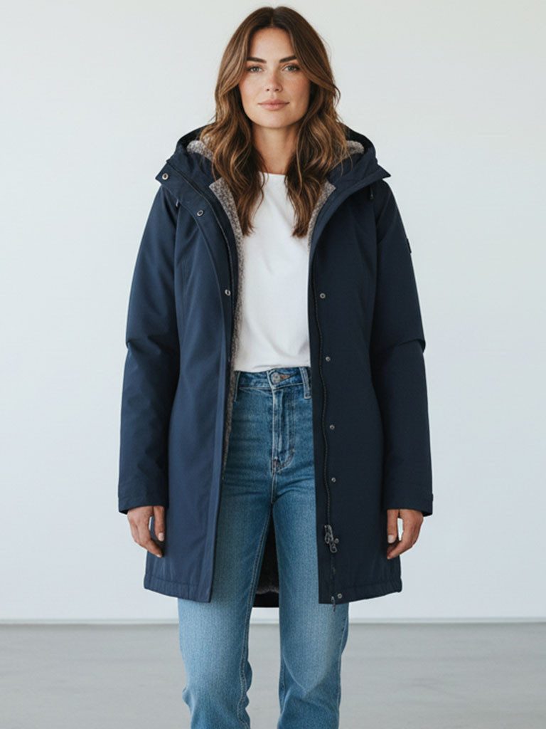 Blue Wave Funktionsjacke Nicola Damen Funktionsparka Nicola mit Fellimitat - wasserdicht & winddicht