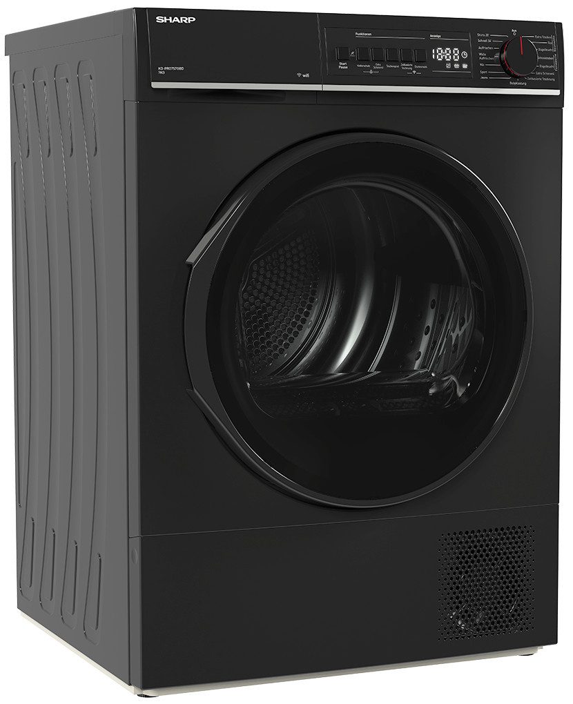 Sharp Wärmepumpentrockner KD-PRO7S7GBD-DE, SoftTouch-Bedienung mit LED-Display, Trommelbeleuchtung, WiFi