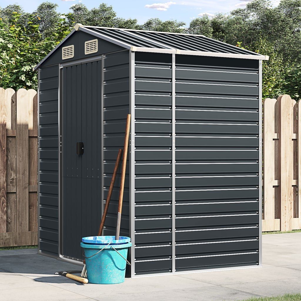 vidaXL Gartenhaus Gerätehaus Anthrazit 191x130x198 cm Verzinkter Stahl