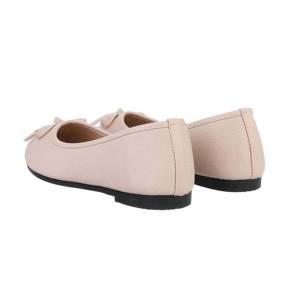 Ital-Design Damen Freizeit Ballerina (85894039) Blockabsatz Klassische Ballerinas in Beige