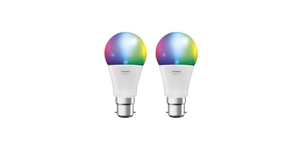 Ledvance LED-Leuchtmittel Classic A60 Smart+ ZigBee RGB Lampe B22d dimmbar 10W Glühbirne 2er, B22d, 2 St., warmweiß bis tageslicht+RGB, warmweiß bis tageslicht+RGB,Amazon Alexa, Google Assistant