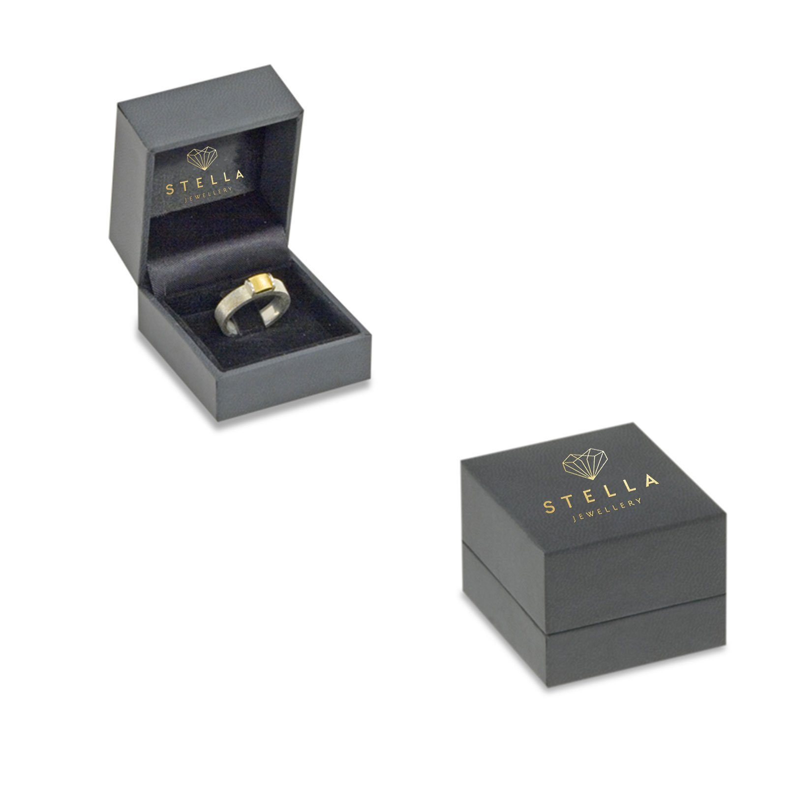 Solitärring mit 0,05ct. - Verlobungsring Stella-Jewellery Poliert Etui), 0,05ct. Brillant 375er Gelbgold (inkl. Diamant