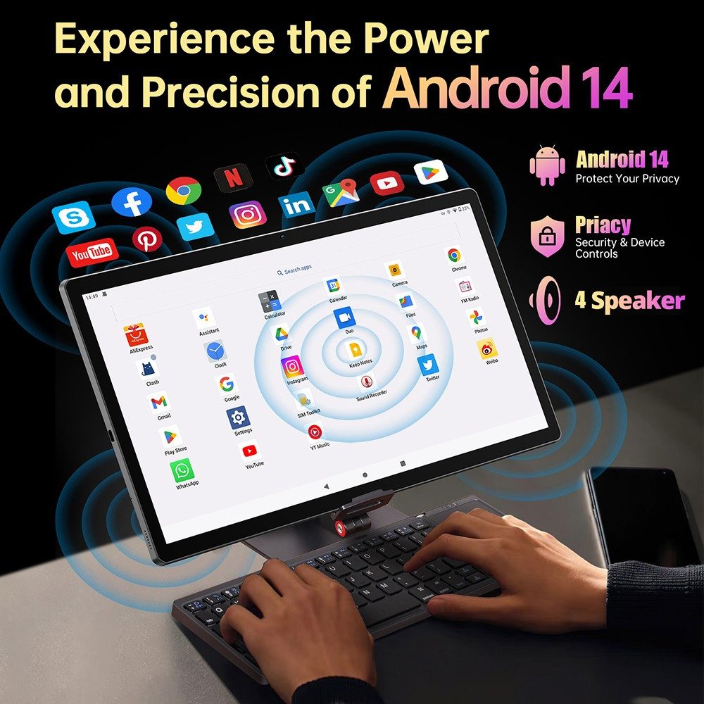 MESWAO B3 Pro Tablet (1920 x 1080", MTK Helio G99 8 Cores, Android 14, 32 MP + 5 MP Kamera)