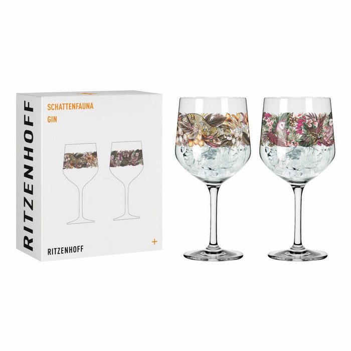 Ritzenhoff Cocktailglas Schattenfauna Gin-Kelch 2er-Set 002 Kristallglas Made in Germany