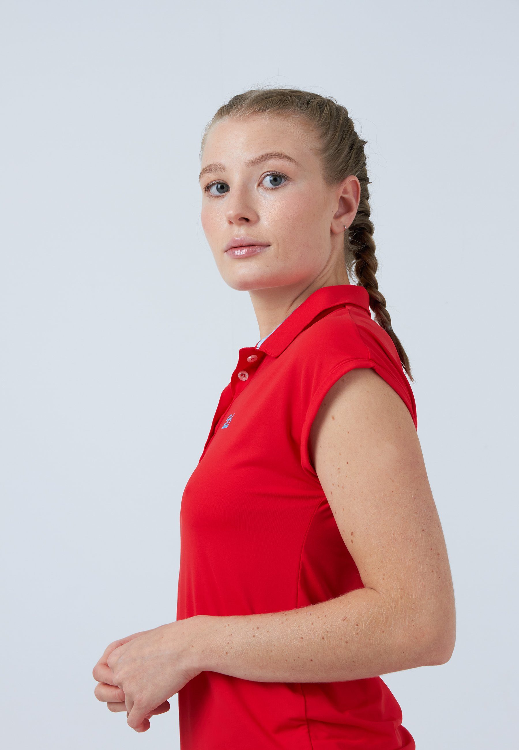 SPORTKIND Funktionsshirt Golf Polo Shirt Damen Loose-Fit & Mädchen rot
